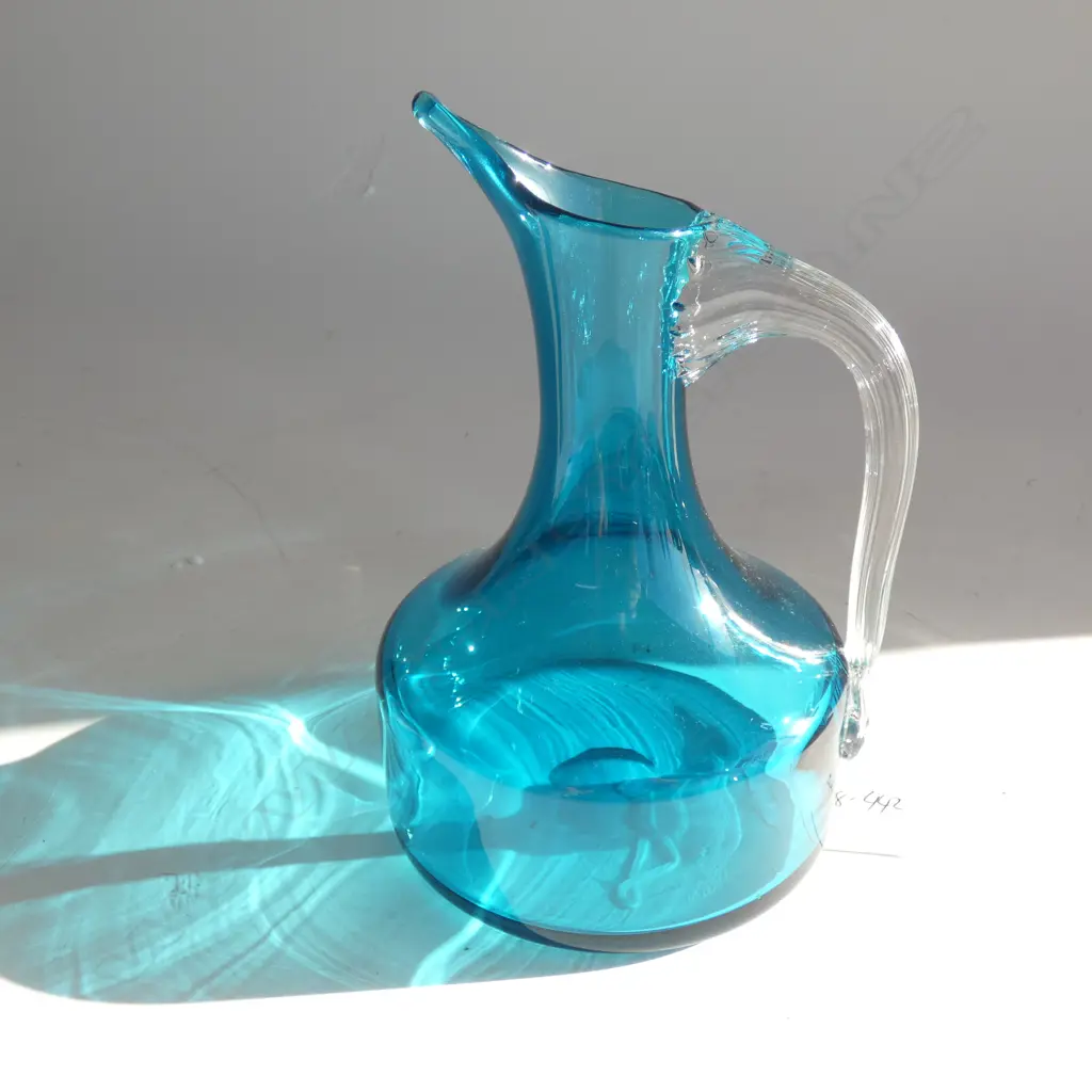 A Whitefriars glass beak spouted jug, pattern No. 9719 Image 1++